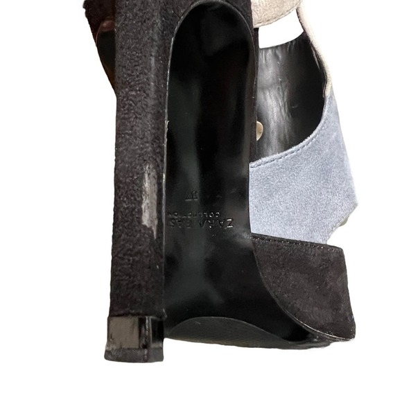 Zara Basic Collections Suede Color Block Heels Size 37 - Picture 10 of 10